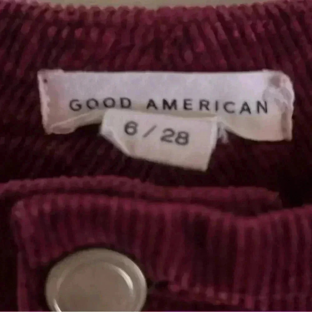 Good American corduroy maroon/burgundy pants size 6/28 - Picture 3 of 5
